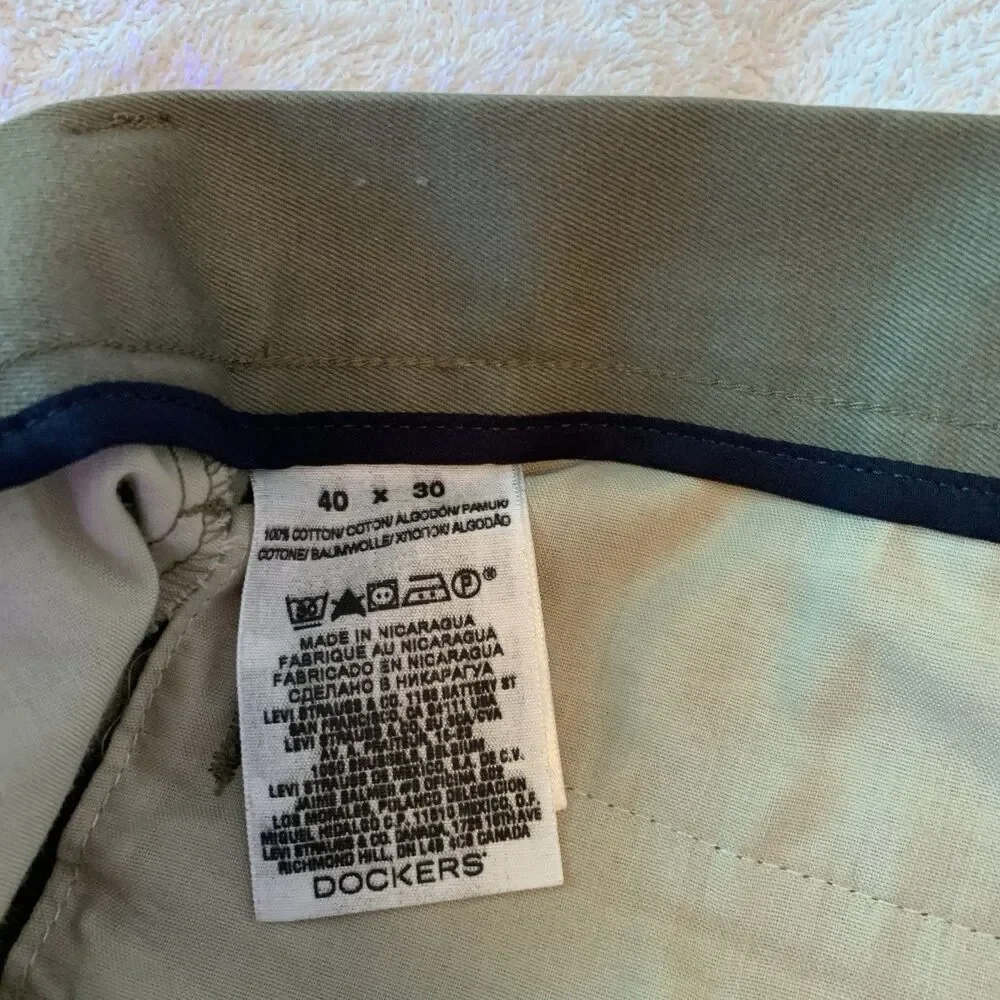 Dockers  Straight Fit  Pants Men's Size 40X30 Olive Green Business Casual